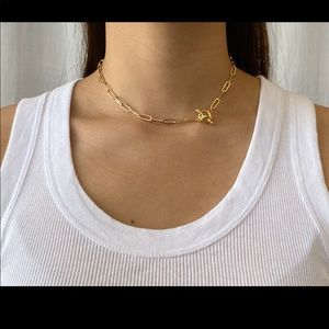 Gold paperclip necklace